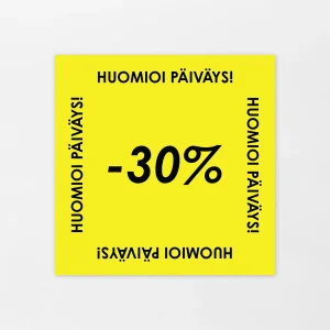 Aletarra -30% 25x25mm keltainen (1000kpl/rll)