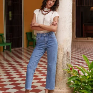 Solange Straight Jeans, stone