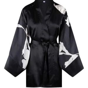 Kimono Lingadore Exclusives Musta kukkakuviolla
