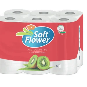 Soft Flower valkoinen 2-krs talouspaperi (6rll/pkt)