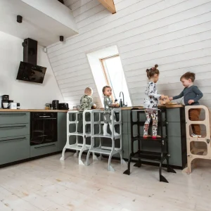 STEP'n'SIT® 2-in-1 oppimistorni ja pöytä tukijaloilla – harmaa